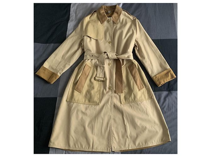 Gabardina Coach Marrón Beige Algodón Castaño - vista 3