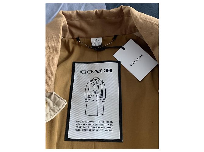Gabardina Coach Marrón Beige Algodón Castaño - vista 8