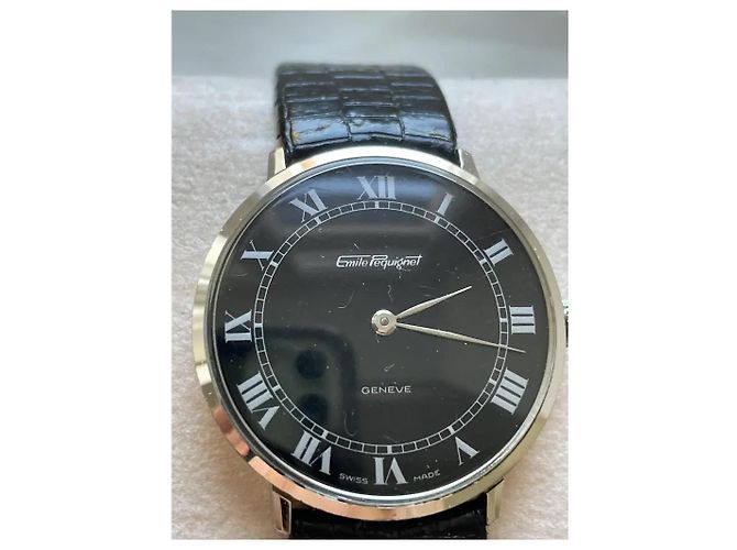 Orologio meccanico Pequignet Emile nero argento - vista 3