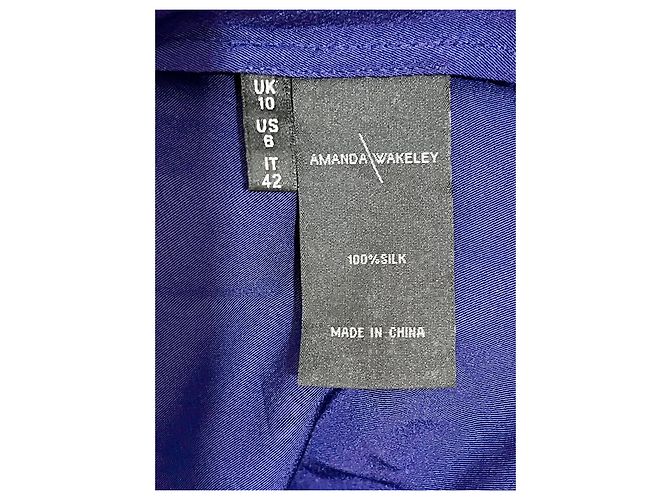 Amanda Wakeley Vestido de seda estilo sirena en azul medianoche Azul oscuro - vista 4