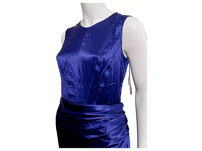 Amanda Wakeley Vestido de seda estilo sirena en azul medianoche Azul oscuro - vista 5