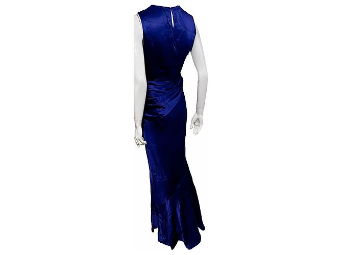 Amanda Wakeley Vestido de seda estilo sirena en azul medianoche Azul oscuro - vista 6