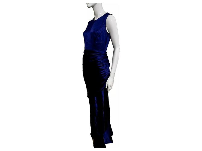 Amanda Wakeley Vestido de seda estilo sirena en azul medianoche Azul oscuro - vista 7