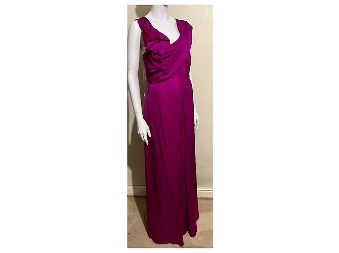 Marchesa Atemberaubendes Ballkleid aus Seide in Magenta Pink Fuschia - Ansicht 2