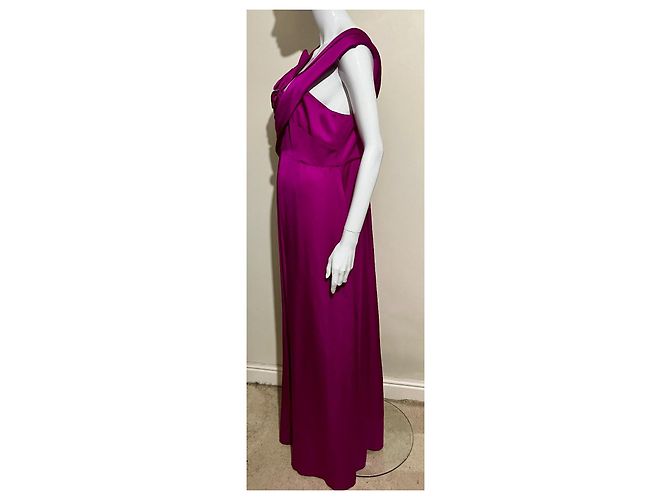 Marchesa Atemberaubendes Ballkleid aus Seide in Magenta Pink Fuschia - Ansicht 3