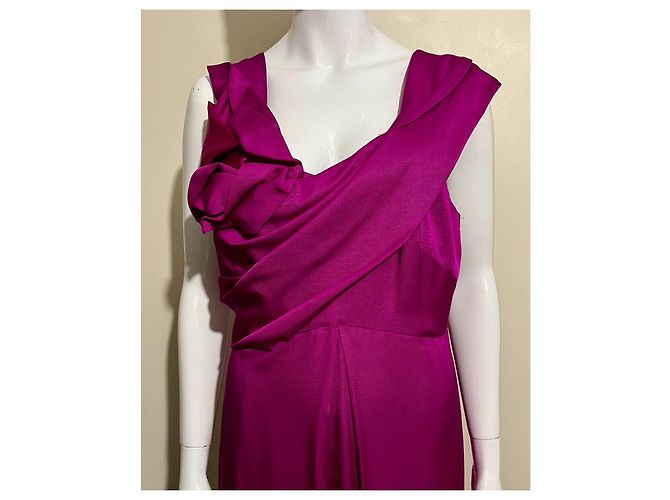 Marchesa Atemberaubendes Ballkleid aus Seide in Magenta Pink Fuschia - Ansicht 4
