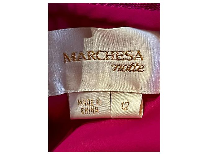 Marchesa Atemberaubendes Ballkleid aus Seide in Magenta Pink Fuschia - Ansicht 6
