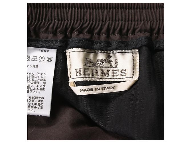 Hermès Pantalones de algodón Hermes Castaño - vista 3