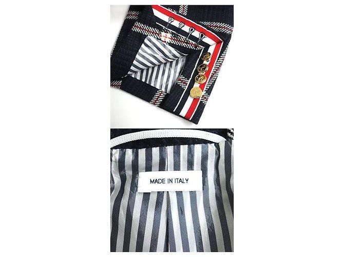 Completo in tweed a quadri Thom Browne con bottoni dorati e maniche lunghe - vista 8