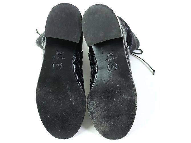 Botas cortas de cuero negro COCO Mark de Chanel G34096 - vista 9