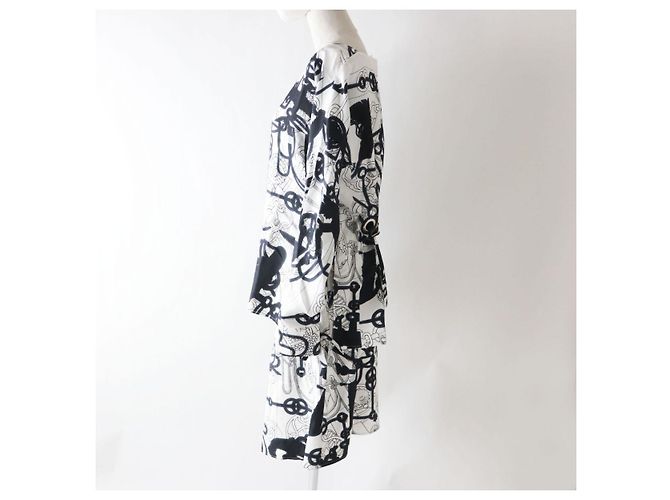 Hermès Set di 2 pezzi in seta acquerello Hermes Cliquetis Tattoo Nero - vista 2