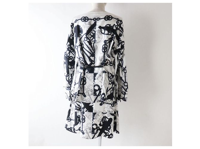 Hermès Set di 2 pezzi in seta acquerello Hermes Cliquetis Tattoo Nero - vista 3