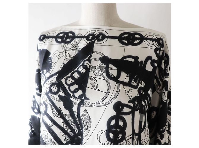 Hermès Set di 2 pezzi in seta acquerello Hermes Cliquetis Tattoo Nero - vista 4