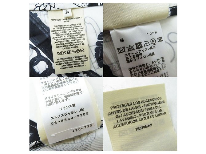 Hermès Set di 2 pezzi in seta acquerello Hermes Cliquetis Tattoo Nero - vista 9