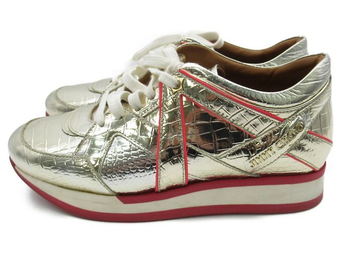 Zapatillas de cuero Jimmy Choo plateadas - vista 3