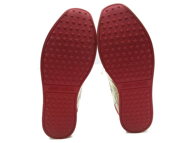 Zapatillas de cuero Jimmy Choo plateadas - vista 4