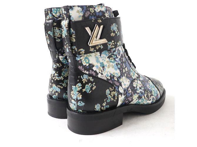 Botas cortas de cuero floral Louis Vuitton 37 - vista 2