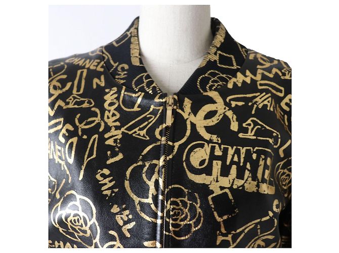 Chanel COCO Mark Kamelienlederjacke Schwarz - Ansicht 4