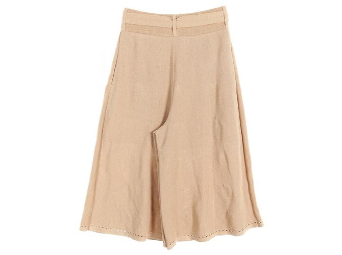 Pantalones de viscosa de punto Chanel Castaño - vista 2