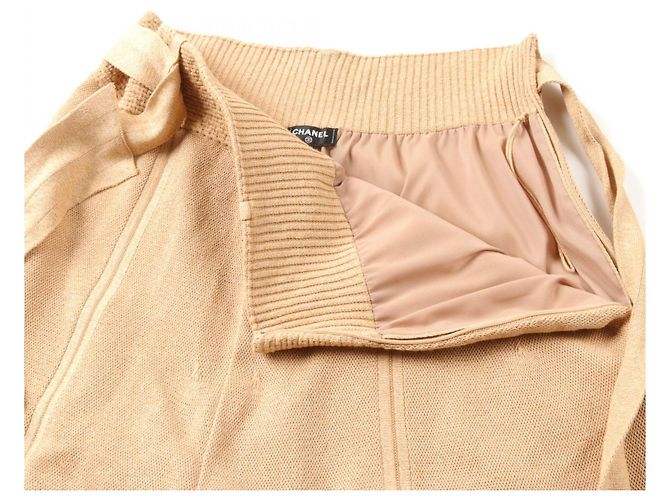 Pantalones de viscosa de punto Chanel Castaño - vista 5