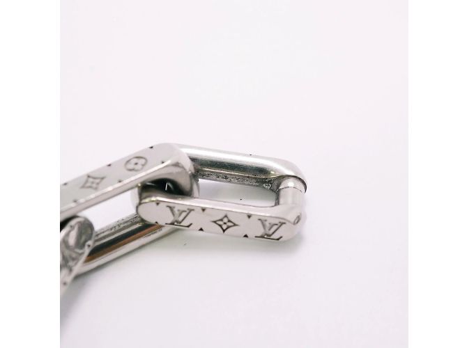 Louis Vuitton Monogram Chain Bracelet Black Silvery - view 10