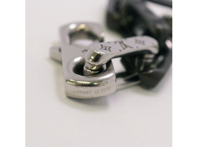 Louis Vuitton Monogram Chain Bracelet Black Silvery - view 6