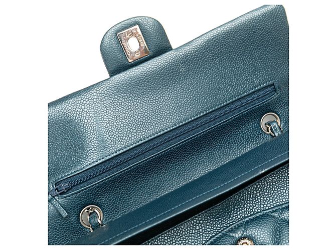 Chanel Blu Medio Classico Caviar Doppio Flap - vista 8