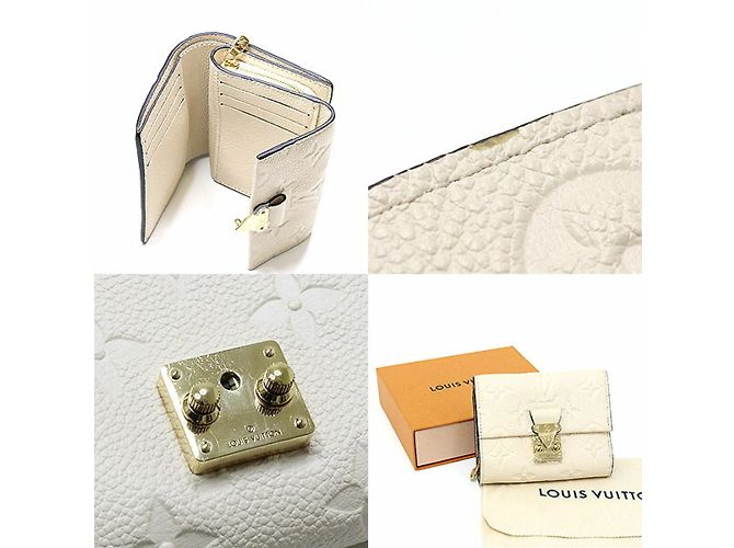 Louis Vuitton Portemonnaie Metis Compact Crème Monogram Empreinte mit drei Falten Roh - Ansicht 3