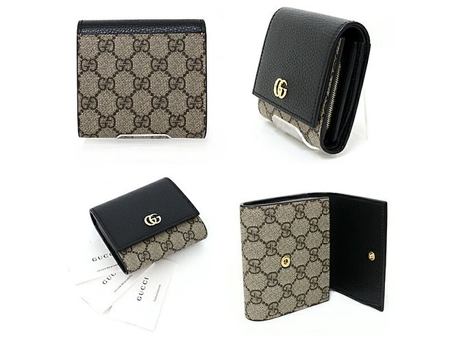 Gucci Double G Bicolor Medium Wallet Black Beige - view 2