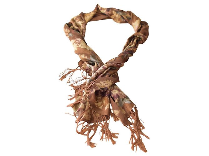 Sciarpa Ralph Lauren Floreale Marrone Beige Multicolore - vista 3