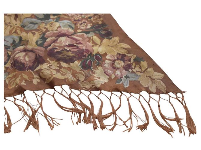 Sciarpa Ralph Lauren Floreale Marrone Beige Multicolore - vista 4