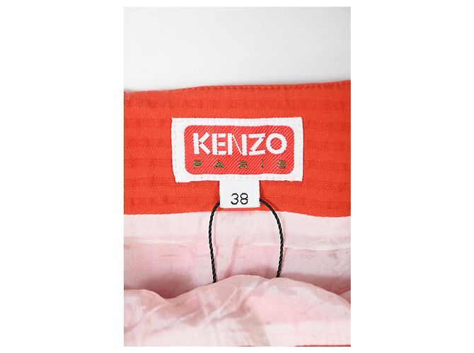 Saia mini cheia texturizada Kenzo Paris em viscose vermelha Vermelho - vista 8