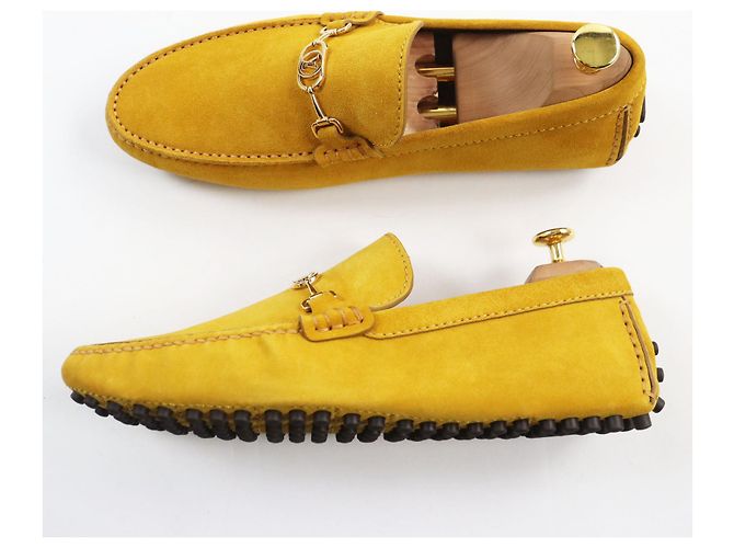 Mocassini in pelle scamosciata gialli Louis Vuitton Giallo - vista 3
