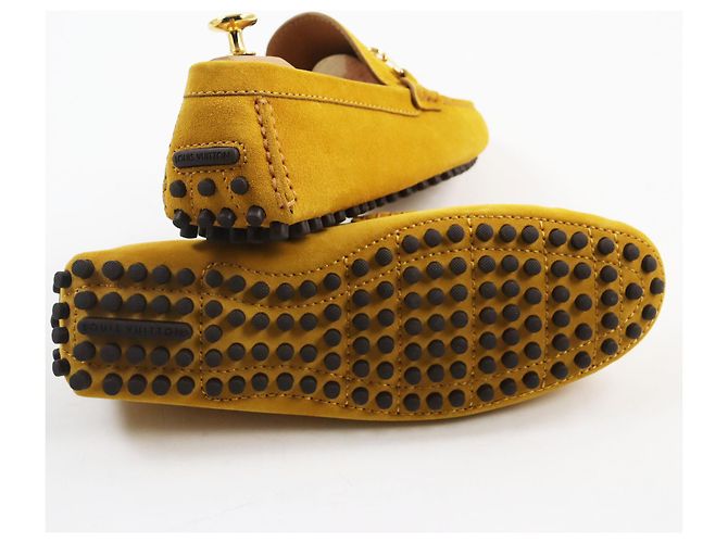 Mocassini in pelle scamosciata gialli Louis Vuitton Giallo - vista 4