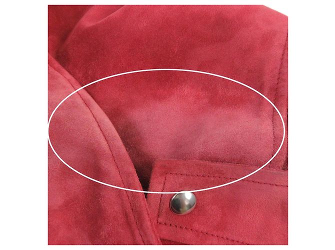 Loewe Anagram Leather Jacket Double Breasted Red - view 15