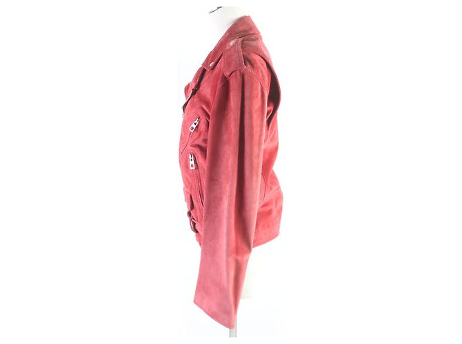 Loewe Anagram Leather Jacket Double Breasted Red - view 3