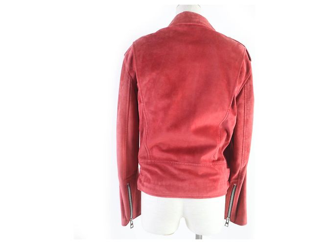 Loewe Anagram Leather Jacket Double Breasted Red - view 4