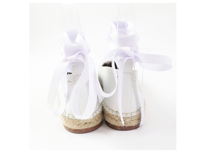 Hermès HERMES Guapa Shane Espadrilles Lederschuhe Weiß - Ansicht 3