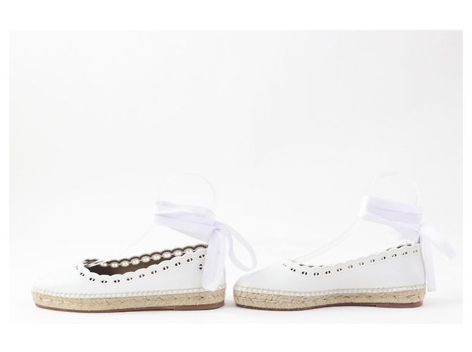 Hermès HERMES Guapa Shane Espadrilles Lederschuhe Weiß - Ansicht 4
