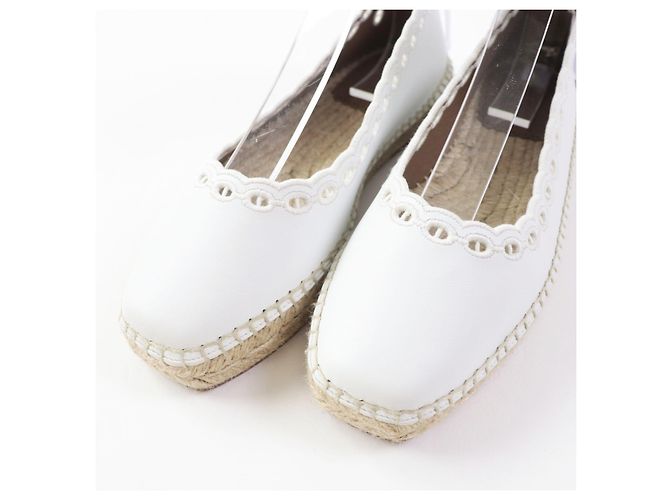 Hermès HERMES Guapa Shane Espadrilles Lederschuhe Weiß - Ansicht 5