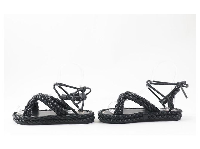 Sandali flat con cinturino alla caviglia in pelle Valentino Rope - vista 4