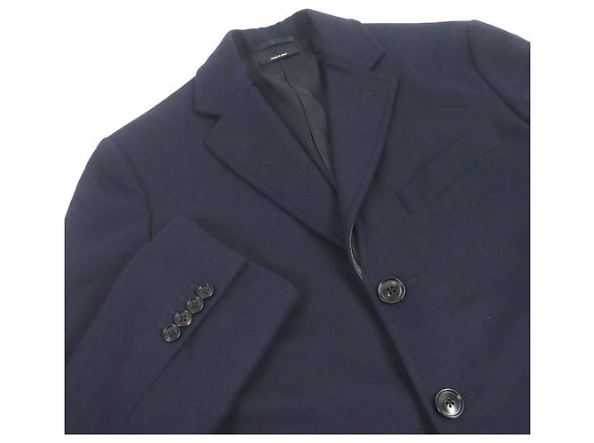 Hermès Blazer de lã Hermes com forro de couro azul marinho 44 - vista 2