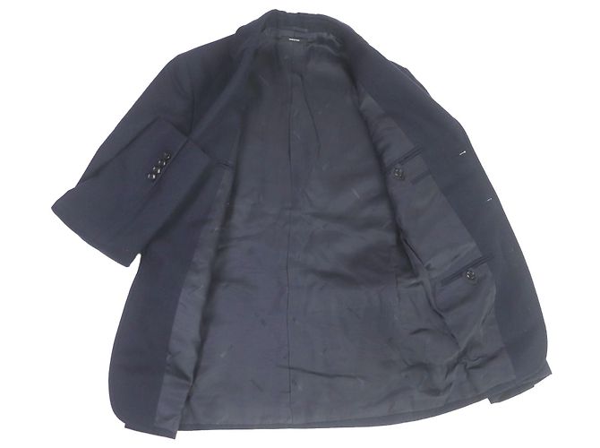 Hermès Blazer de lã Hermes com forro de couro azul marinho 44 - vista 3