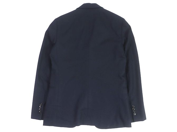 Hermès Blazer de lã Hermes com forro de couro azul marinho 44 - vista 4