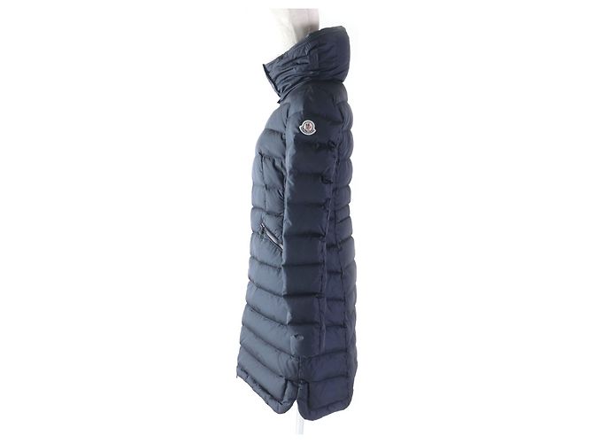 Cappotto in nylon imbottito Moncler FLAMMETTE blu navy per donne - vista 2