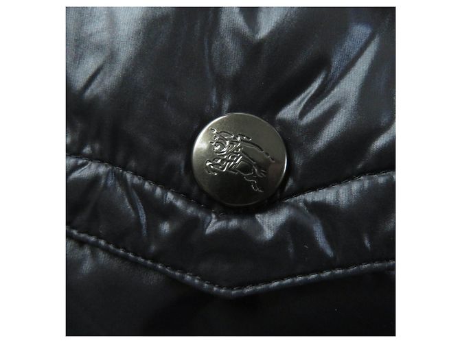 Casaco de nylon acolchoado Burberry com capuz de pele preto - vista 8