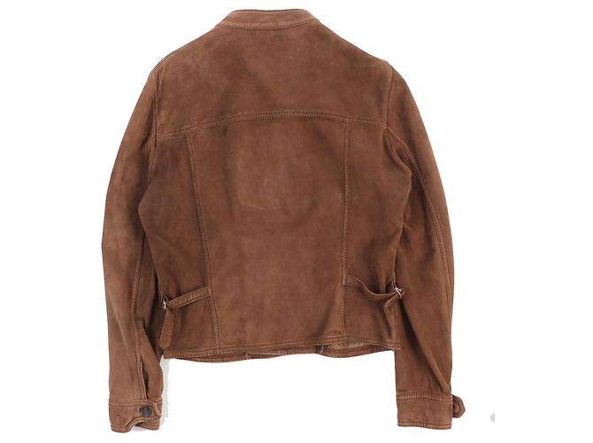 GUCCI Suede Leather Jacket Brown 50 - view 2