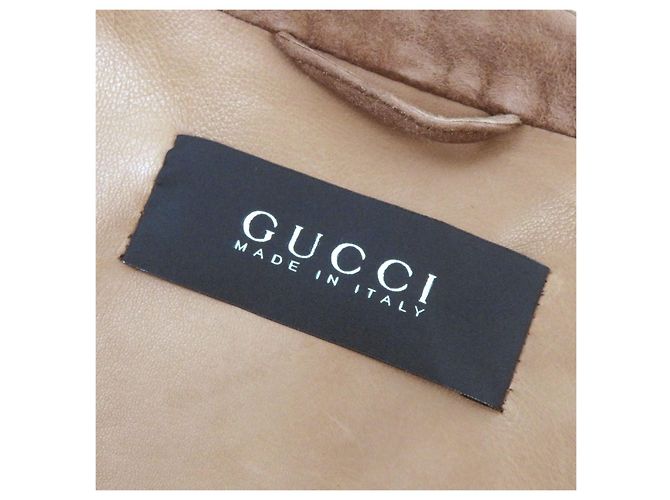 GUCCI Suede Leather Jacket Brown 50 - view 7