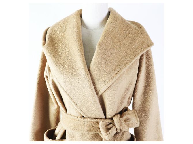 Abrigo envolvente con capucha y cinturón camel Max Mara 36 Camello - vista 2