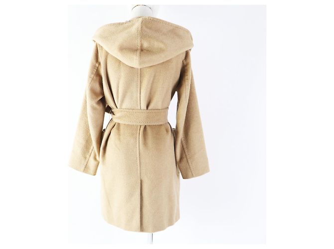Abrigo envolvente con capucha y cinturón camel Max Mara 36 Camello - vista 4
